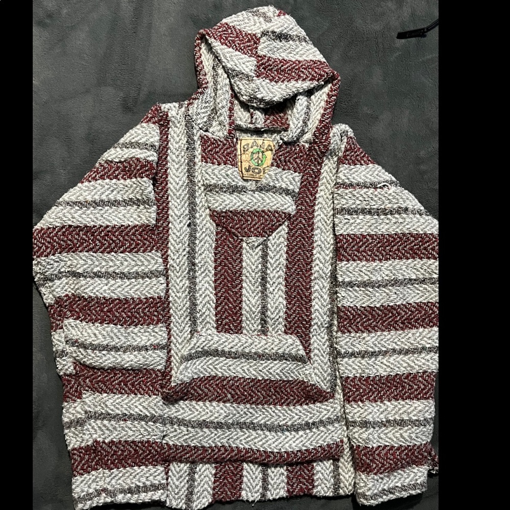 BAJA JOE MEXICAN HOODIE BURGUNDY